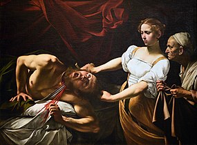 Giuditta is Oloferne, gan Caravaggio, ≈ 1598