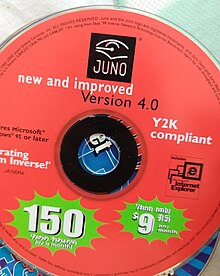 Juno Internet Service Provider CD labeling Y2K-compliance Juno ISP CD.jpg