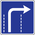 Driving direction in the lane (turn right)