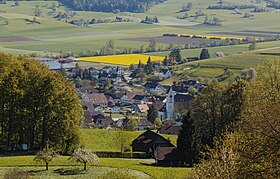 Blick auf Laupersdorf vom Wanderweg nach Höngen aus, 2016
