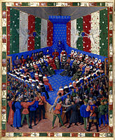 Εικονογράφηση έργου του Βοκκακίου: Συνεδρίαση του Παρλαμέντου, 1460, Κρατική Βιβλιοθήκη της Βαυαρίας, Μόναχο.