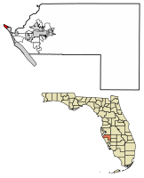 Location of Anna Maria in Manatee County, Florida.