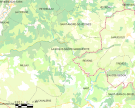 Mapa obce La Roque-Sainte-Marguerite