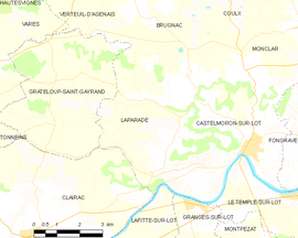 Mapa obce Laparade