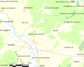 Mapa obce Lacroix-sur-Meuse