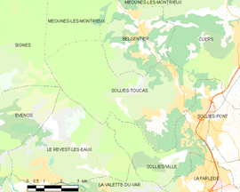 Mapa obce Solliès-Toucas