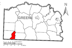 Map of Freeport Township, Greene County, Pennsylvania Highlighted.png