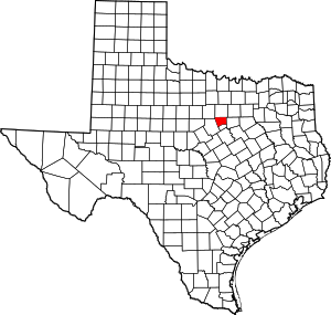 Карта Техаса с указанием графства Худ