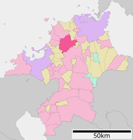 Situering van Miyawaka in de prefectuur Fukuoka