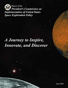 Cover page of report of Aldridge Commission, Report of the President's Commission on Implementation of United States Space Exploration Policy, 2004 Moon.mars.cover.jpg