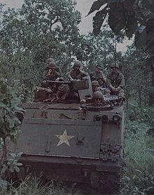 M113s carrying members of "C" Company, 2/8th Mechanized Infantry on a cordon and search mission in Phu Nhon District, 17 August 1967 NARA photo 111-CCV-569-CC45592.jpg