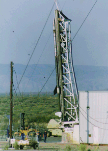 A launch of the Black Brant 8 Microcalorimeter (XQC-2) at the turn of the century is a part of the joint undertaking by the University of Wisconsin-Madison and NASA's Goddard Space Flight Center known as the X-ray Quantum Calorimeter (XQC) project. Nike-Black Brant VC XQC launch.gif