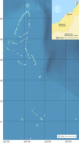 Landsat 7-baserad skiss över North och South Luconia Shoals