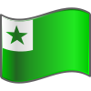 Drapeau vert avec une étoile verte sur fond blanc dans le coin supérieur gauche