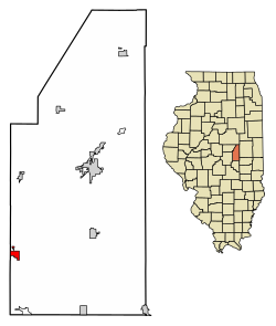 Location of Cerro Gordo in Piatt County, Illinois.