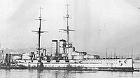 Prinz Eugen som målfartyg med bestyckningen borttagen.