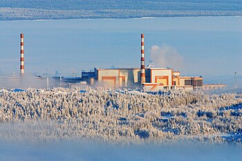 Кољска нуклеарна електрана недалеко од града Пољарније Зори на северу Русије (пуна величина: 1.024 × 683 *)