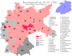 Wahlkreise mit der jeweils stärksten Partei