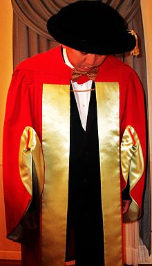 McGill University's scarlet, PhD regalia dates back to the early 19th century. Scarlet 3.JPG