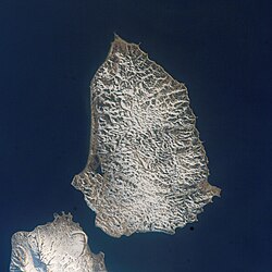 Satelitní fotografie ostrova Šumšu