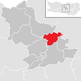 Poloha obce Steuerberg v okrese Feldkirchen (klikacia mapa)