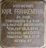 Stolperstein für Karl Frankenthal (Schönleinstraße 8)