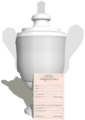 In questa immagine è rappresentata una coppa argento con su appoggiata una tessera elettorale