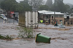 Trapped woman on a car roof during flash flooding in Toowoomba 2.jpg