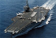 America during her 1967 Mediterranean cruise USS America (CVA-66) underway in 1967.jpg
