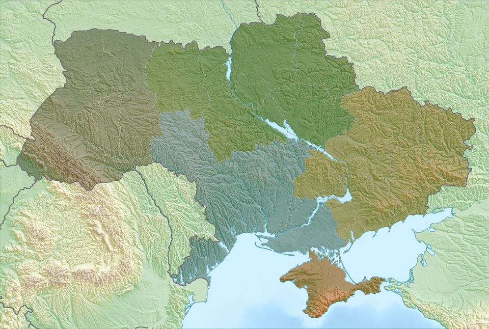 우크라이나 육군은(는) 우크라이나 지형도 위치 지도 - 지상군사령부 안에 위치해 있다