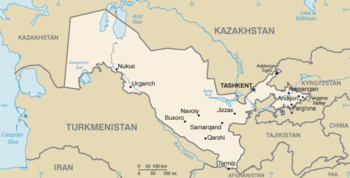 English: Map of Uzbekistan