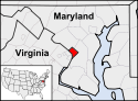 Location map of Washington, D.C..