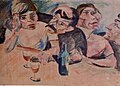 Wendt, Zwei Paare beim Wein, 1927, Aquarell 63,5 × 90 cm