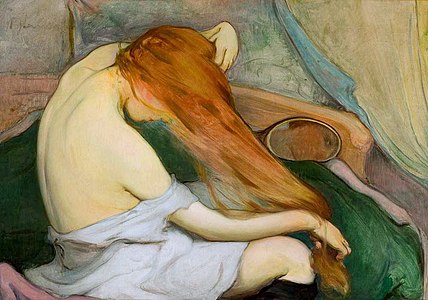 Dona fent els cabells (1897), Museu nacional de Cracòvia.