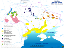 Belozerka culture: Yellow area corresponds to the culture