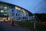 Business School building at evening