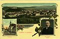 Почтовая открытка с панорамой Любляны, фотографиями городской ратуши и мэра Хрибара (1909)