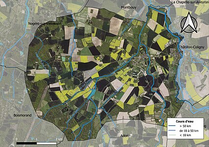 Carte orthophotographique de la commune en 2016.