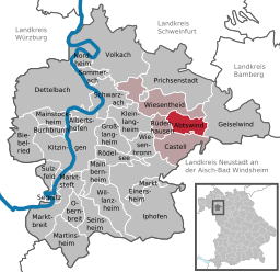 Läget för Abtswind i Landkreis Kitzingen