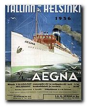 An Estonian language advertisement about a cruise between Tallinn and Helsinki in the 1930s Aegna Plakat.jpg