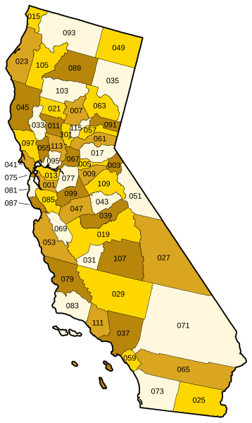 california map. Fichier:California county map.