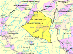 Карта Бюро переписи населения Вашингтон-Тауншип, округ Моррис, Нью-Джерси