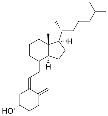 Chemical structure of cholecalciferol, aka vit...