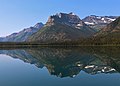 Citadel Peaks reflected in Waterton Lake. Kootenai Peak (left), Porcupine Ridge (right).