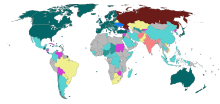 International reaction to the 2014 Crimean crisis according to official governmental statements.
.mw-parser-output .legend{page-break-inside:avoid;break-inside:avoid-column}.mw-parser-output .legend-color{display:inline-block;min-width:1.25em;height:1.25em;line-height:1.25;margin:1px 0;text-align:center;border:1px solid black;background-color:transparent;color:black}.mw-parser-output .legend-text{}
Condemnation of Russian actions as a military intervention or invasion
Condemnation of Russian actions
Support for Ukrainian territorial integrity
Statements only voicing concern or hope for peaceful resolution to the conflict
Recognition of Russian interests
Support for Russian actions and/or condemnation of the Ukrainian interim government
Ukraine
Russia
No official statements / No data available Crimea reaction clean.svg