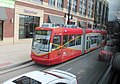 Le tram Inekon n° 101, vu depuis un autobus.