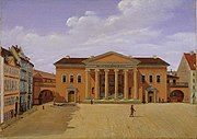 Domstolshuset på målning från 1850.