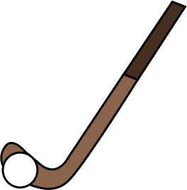 cartoon field hockey stick and ball