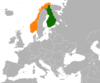 Location map for Finland and Norway.