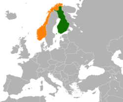 Lägeskarta för Finland och Norge